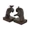 7.5" Dark Brown Hands Heart Inspired Decorative Bookend Set with Butterfly & Copper Accents
